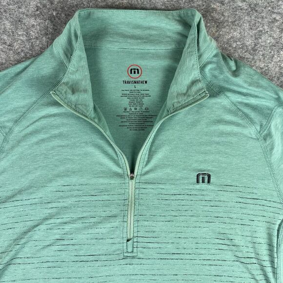 Travis Mathew Men’s Green Quarter Zip Size L 🔥🔥🔥 - Picture 2 of 6